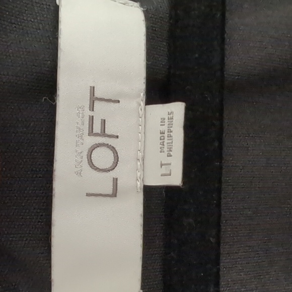 Loft Green and Black Stripe Jersey Knit Dress Tall - Picture 2 of 6